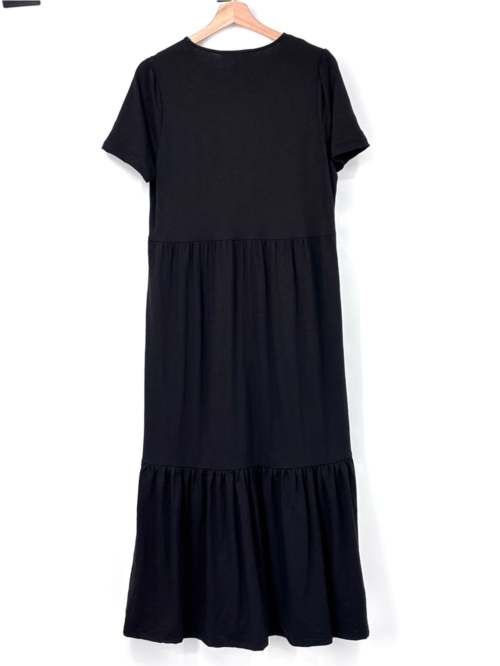 Boden Emma Black Tiered Midi / Maxi jersey knit dress pullover size 10 R stretch - Picture 4 of 9